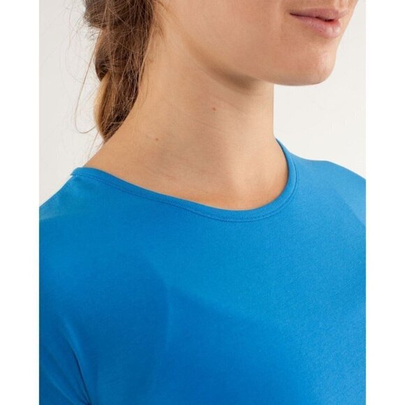 LULULEMON 4 New Devotion Short Sleeve Tee Beaming Blue Heathered Polar Cream NWT - Picture 4 of 15